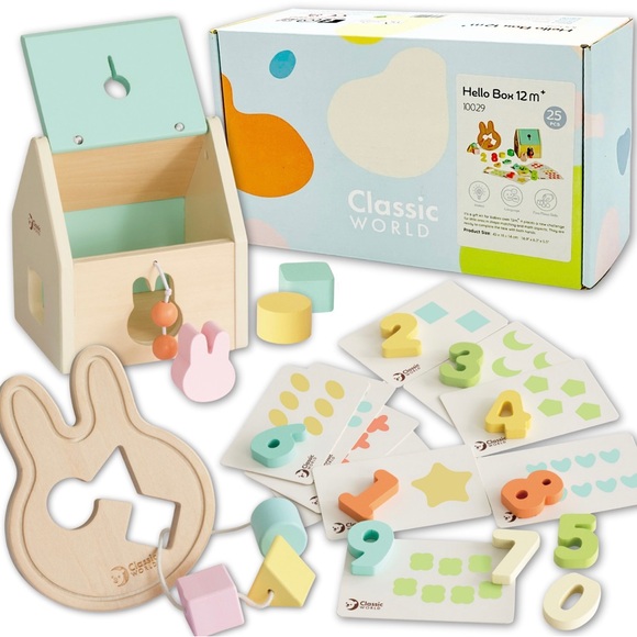 Classic World Hello Box #10029 - Pastel Wood Education Kit For Children 12M+ - Picture 1 of 16